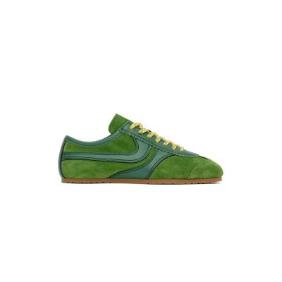 DRIES VAN NOTEN GREEN SUEDE SNEAKERS 241-1159